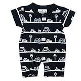 (ポスター) POSTAR アウトドア総柄ロンパース　ブラック　70cm