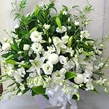 花由 お供え生花アレンジ ユリ入りＬサイズ たて長 白のみ 日時指定便 フラワーアレンジメント アレンジメントフラワー 生花 お供え 花 枕花 お悔やみ お供え花 供花