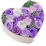 敬老の日 ハートフラワー形状ギフトボックス バラ型ソープフラワー 誕生日　母の日　記念日　先生の日　バレンタインデー　昇進　転居など最適としてのプレゼント