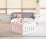 Carazセルフプレーが赤ちゃんフェンス、安全ガードベビー接続し、拡張可能な8P（並行輸入品） (pink(4p)+white(4p))