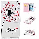 UNEXTATI iPhone 7 用 ケース PU レザー 手帳型ケース カバー 液晶保護 カード収納 スタンド機能 iPhone7 対応 (レッド #1)