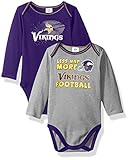 2パック長袖ボディースーツ パープル