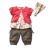 Ochine　子供服 ベービー服 女の子　セット服　セットアップ　果物柄Tシャツ＋ショットパンツ＋ヘアバンド　上下３点セット　コットンブレンド　春　夏　３サイズ選べる　0-3歳設定　和風服　誕生日　子