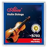 Alice（アリス）バイオリン弦 4/4弦セット ベース スチール合金材質 初心者セット Violin Strings A703
