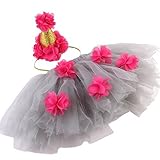Aivtalk Baby Girls Sweet Flower Tutu Props Hairband Set for 0-6 Months Infant (Gray) [並行輸入品]