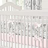 Carousel Designs Pink and Gray Woodland Crib Bumper by Carousel Designs