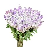 ラベンダー人工花 ウェディングブーケ 写真の小道具の装飾 - 白 結婚式の花嫁のブーケ 人工花束