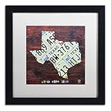 Trademark Fine Art ALI1323-B1616MF Texas License plate Map Large Wall Decor by Design Turnpike White