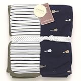 Carter's (カーターズ) ブランケット 2枚セット ギター×マルチストライプ ネイビー [並行輸入品]