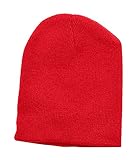 Plus Nao(プラスナオ) 子供用 赤ちゃん用 ニット帽 ニットキャップ ビーニー コットン シンプル 無地 ベビー キッズ 女の子 男の子 春秋 帽 - レッド