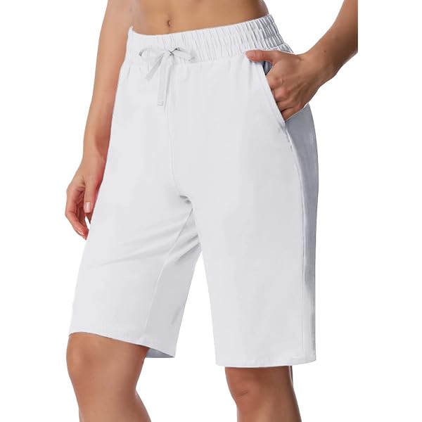 EttelLut Women's Loose Knee-Length Shorts 2-Pack - Side Pockets & Drawstring, Black & Charcoal, Large