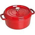 staub ストウブ 「 ピコ ココット ラウンド チェリー 24cm 」 大きい 両手 鋳物 ホーロー 鍋 IH対応 【シリアルナンバー付き日本正規販売品】 La Cocotte Round 40509-835