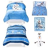 Disney Frozen Olaf 6 Piece Twin Bed in a Bag Bedding Set - Reversible Comforter, Sheets, Pillow Case