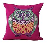 （デマ―クト）De.Markt　ふくろう枕カバー　亜麻枕カバー　44*44cm　芯が含めない