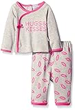 ABSORBA Baby-Girls Kisses and Hugs Pant Set Grey 0-3 Months [並行輸入品]