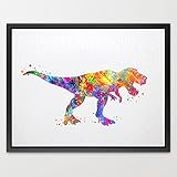 Dignovel Studios 8X10 Trex Dinosaur Art Print Watercolor Painting Art Print For Kids Children's Wall