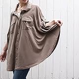 アウトレット特別価格！ ブラウス風授乳ケープ 360度安心のポンチョ型ナーシングケープ(モカベージュ）