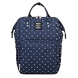 おむつバッグ防水多機能旅行バックパックママバッグfor Baby Care大容量スタイリッシュで丈夫Perfect for Travel作業またはOuting (ブルードット))