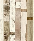 HaokHome 69023 DIYレトロ木材プランクベージュ壁紙壁用ファッション樹木 3D屋内 ベッドルーム装飾 53cm×10m(並行輸入品)