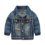 Kid Baby Boys GirlsラペルボタンダウンデニムジャケットコートOutwears カラー: ブルー
