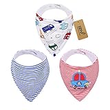 iZiv 3枚ベビービブ【食事用スタイ】よだれかけベビー0-2歳（カラー1）