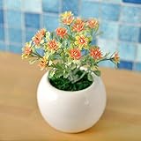 観葉植物 ミニ インテリア グリーン 造花 観葉植物 卓上観葉植物 かわいい ミニ 卓上ポット (オレンジ２)
