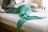 e-joy Mermaid Tail Crochet Knitting Blanket, Best Birthday Christmas Gift Handmade Living Room Sleep