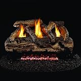 ピーターソンリアルファイアー24インチ分割オークログセットwith vent-free天然ガスANSI認定g9 Burner – 変数Flameリモート
