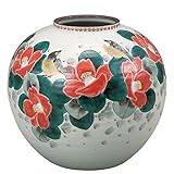 九谷焼 花瓶 椿に鳥 (陶器 和風 花器 インテリア プレゼント)
