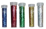 Glitter Shaker 5色アートクラフトカードMaking装飾学校ホームクリスマス誕生日ネイルPotsスプリンクラチューブChildren by concept4u