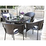 高級人工ラタン　ガーデンチェア　テーブル　5点セット 茶　ブラウン　人工ラタン　ウィッカー　ガーデンファニチャー　13BT-S5M