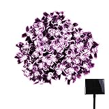 RPGT ソーラー LEDイルミネーションライト 23m 200LED 桜の花 ソーラーライトストリング USB充電式 防水 8ライトモード ソーラー充電式 さくらタイプ クリスマスガーデン装飾ライト