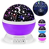 [Dokpav]お部屋をロマンティックルームになる! スタープロジェクター LEDライト 360°回転灯星空投影 USB 電池 兼用 (パープル)