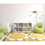 Cartoon Animals Wall Stickers Butterflies Flower Photo Frames Height Measurement Removable Wall Deca