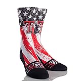 Rock ' emアパレルTexas Tech UniversityレッドRaidersカスタムアスレチッククルーソックス XL レッド