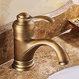 YanCui@ Antique Inspired Bathroom Sink Faucet - Antique Brass FinishYanCui @アンティークインスピレーションバスルームシンクの