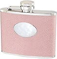 Visol Synthetic Wrapped Stainless Steel Flask, Lizard Skin Pattern, 120ml, Pink