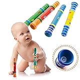 4 Piece Random Color Colorful Wooden Trumpet Buglet Hooter Bugle Educational Toys For Kids Children 