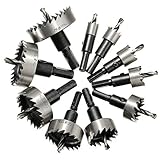 Fbest 10PCS HSSホールソーセットドリルビット ステンレス鋼管 超硬 高速度鋼 金属合金 対応 木工 鉄 プラスティック アルミニウム管 厚い薄い鋼板 ステンレス 等 用 穴あけ 電動ドリ