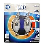Ge LED 4 Watt Soft White Candelabra(Small) Base(E12) Clear Bent Tip (2 Pk.) [並行輸入品]