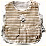 タオル製ベビー服ポンチョ　★タオル製スタイ　ポンチョ　今治タオル　日本製　ポンチャン★よだれかけ　 あぶちゃん　表ガーゼ裏タオルの高級素材使用　出産祝いやギフトにもどうぞ (ベージュ)