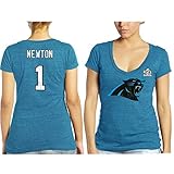 カムニュートンCarolina Panthers # 1 NFL女性用Super Bowl 50 Player Tシャツ L