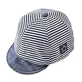 【SEBLES】ベビー 赤ちゃん 男の子 女の子 キャップ ボーダー 無地 柔らか シンプルカラー 可愛い コットン 綿　UV 紫外線 春 夏 0歳 1歳 2歳 3歳 4歳(タイプB,42-44)