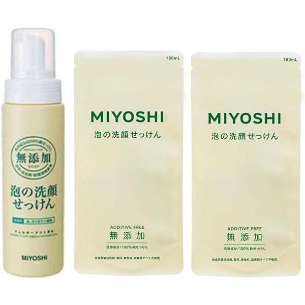 Amazon | MIYOSHI 泡の洗顔せっけん 洗浄成分100％純せっけん