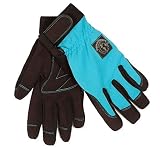 Womanswork Stretch Gardening Glove with Micro Suede Palm, Teal Blue, Large [並行輸入品]
