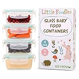 ガラスベビーフードストレージコンテナwith BPAフリーコンテナ蓋 – 4 oz Mini ( 4 -パックギフトセット)