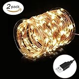 Hictech 2 Pack USB LED Fairy String Lights Copper Wire Lights Waterproof Decorative Copper Rope Ligh