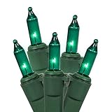 Vickerman 11568221 Teal Miniクリスマスライトwithグリーンワイヤー、100のセット