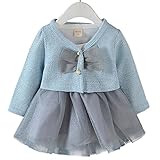 YY-Natuhi ベビー服 子供服 女の子 ワンピース ボレロカーディガン 二点セット ふわふわ スカート チュール アウター コート かわいい キッズ 新生児 長袖 フオーマル 秋冬 (80cm,