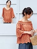 Angeliebe エンジェリーベ マタニティ 授乳口付き 刺繍 スカラップ 2WAY ブラウス 妊婦服 産前 産後 フリー レンガ 21982 21982300